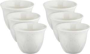 طقم فناجين قهوة عربي سعودي بورسلان السيف غاليري، 6 قطعة - ابيض  product image 2