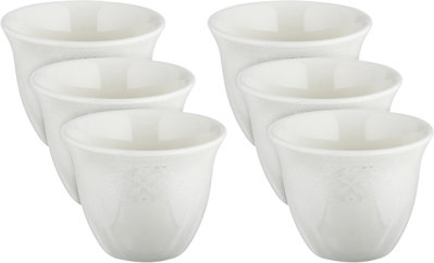 طقم فناجين قهوة عربي سعودي بورسلان السيف غاليري، 6 قطعة - ابيض  product image 2