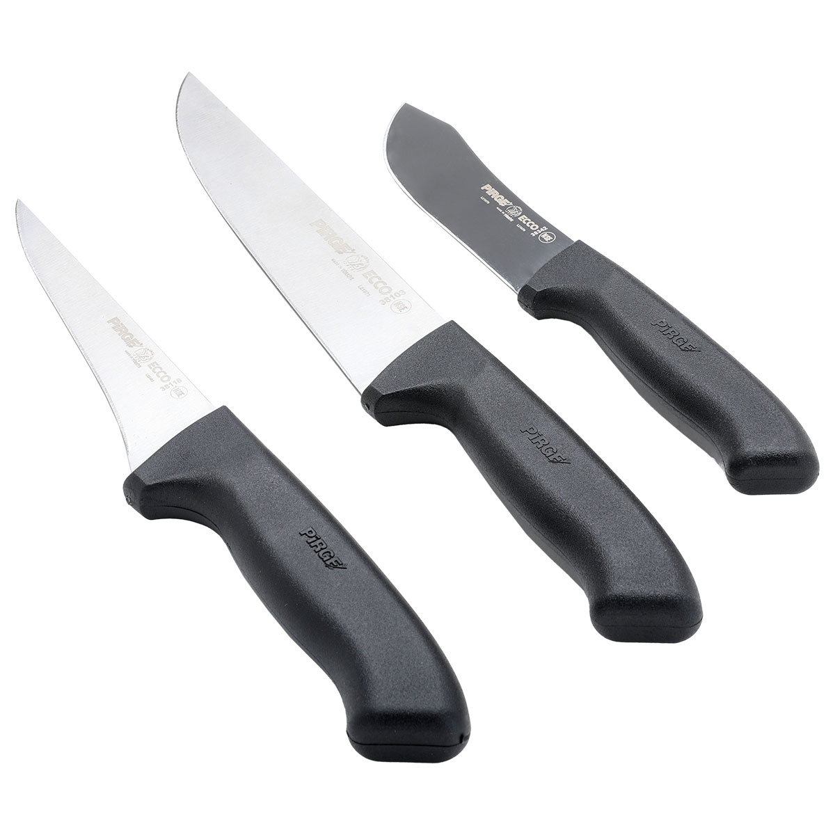 Bergy Stainless Steel Slicing Knife Set, 3 Pieces, Plastic Handle - Black   Silver product image 3