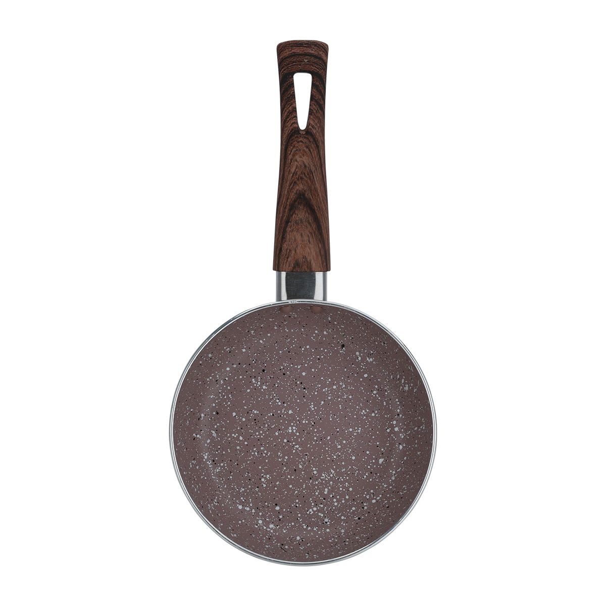 Al Saif Gallery granite frying pan, 12 cm, with wooden handle - brown product image 3