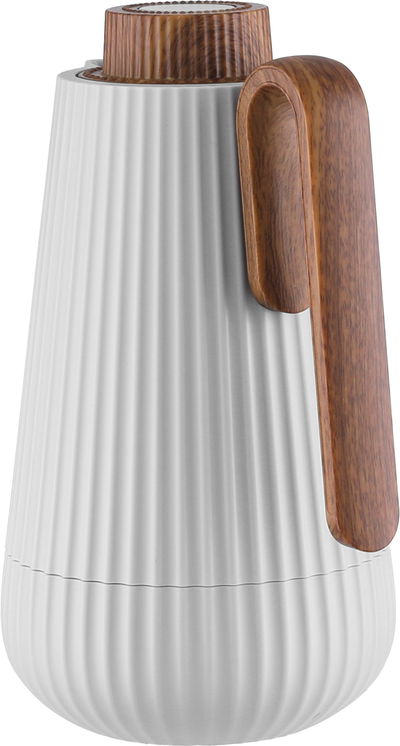 ترمس سمو جلوري، 0.7 لتر، يد خشبي، الخامة الداخلية زجاج، ضغاط - رمادي فاتح خشبي product image 2