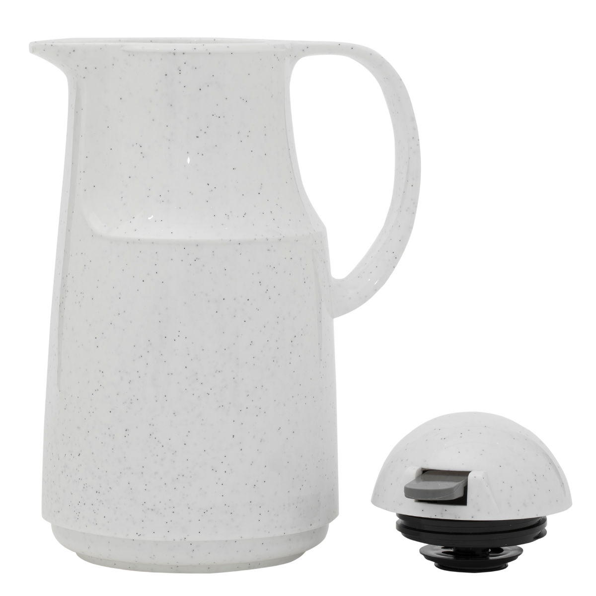 Rhinestone thermos, 1 liter, ribbed, thermal glass inner shell, plastic outer shell - white product image 2