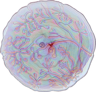 Alsaif Gallery Glass Dessert Serving Platter, 32x32x3 - Clear Blue product image 1
