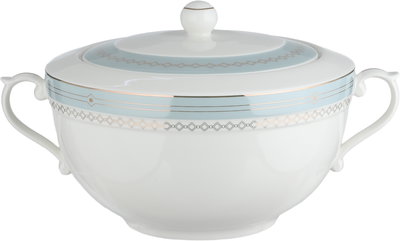 طقم تقديم سفرة بورسلان السيف غاليري، 166 قطعة، نقش فضي - أبيض رمادي product image 3