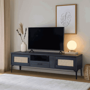 وحدة تلفاز مودرن خشب MDF، 46×200×40 سم - رمادي غامق product image