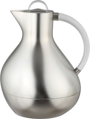 Al Saif Gallery Layal Thermos Set, 0.6/0.9 Liter, 2 Pieces, Glass Interior, Plastic Exterior, Transparent Handle, Push Button - Transparent Silver product image 2