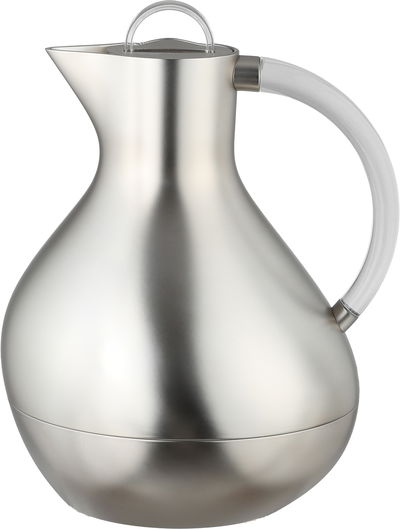 Al Saif Gallery Layal Thermos Set, 0.6/0.9 Liter, 2 Pieces, Glass Interior, Plastic Exterior, Transparent Handle, Push Button - Transparent Silver product image 2