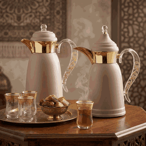 طقم ترامس قمر السيف غاليري، 0.7 / 1 لتر، حافظة داخلية زجاج حراري، هيكل خارجي استيل - بني فاتح product image 2