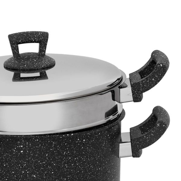 Al Saif Gallery Granite Pot (Haskover), Double, 22 cm - Black product image 2