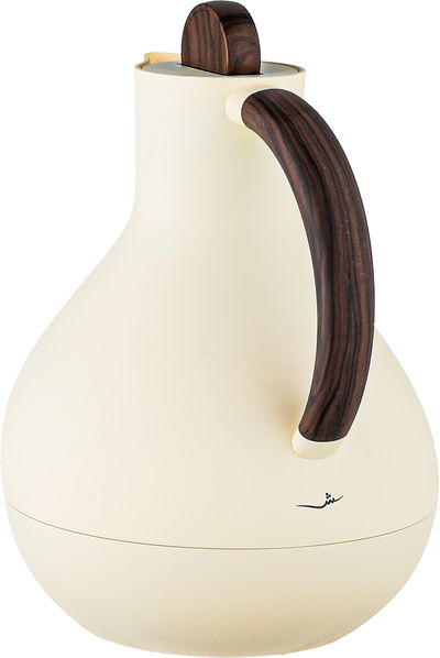 Al Saif Gallery Layal Thermos Set, 0.6/0.9 Liter, 2 Pieces, Glass Interior, Plastic Exterior, Wooden Handle, Push Button - Creamy Wooden product image 7