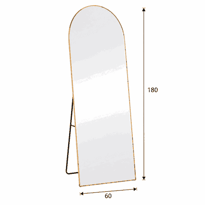 مراية ستاند زجاج، 180×60 سم، ستاند معدن - ذهبي product image 3