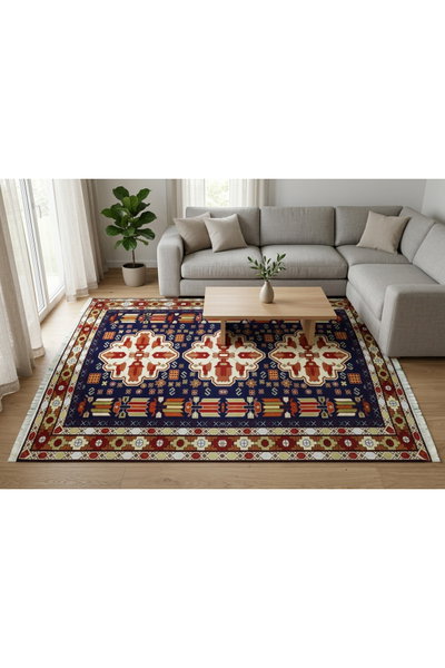 سجادة بوليستر سجادتي، 160×230 سم، نقشة صدف - أحمر product image 3