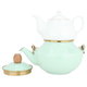 Al Saif Gallery Steel Samovar Teapot Set, 2/0.75 Liter, 2 Pieces - White Green product image 1
