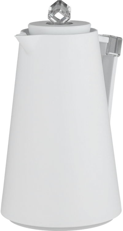 ترمس الماسة بلاستيك افريست، 1 لتر، حافظة داخلية زجاج، ضغاط -أبيض شفاف product image 3