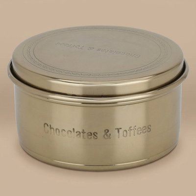 علبة استيل السيف غاليري، 11 سم، دائري بغطاء - ذهبي product image 1