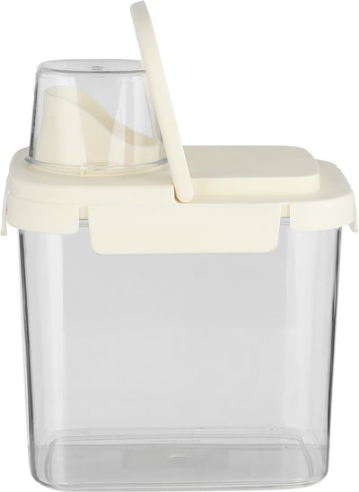 Al Saif Gallery Plastic Container, 1.5 Liters, Lid, 16X11X15 Cm - Cream  Clear product image 2