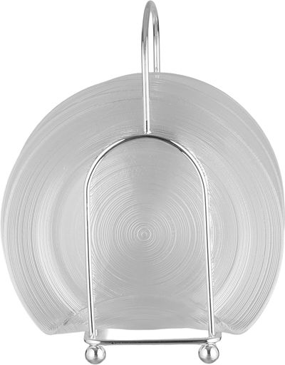 طقم صحون زجاج السيف غاليري، 6 قطع، مع ستاند، منقوش - فضي شفاف product image 4