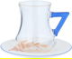 طقم تقديم شاي وقهوة زجاج وبورسلان السيف غاليري، 18 قطعة، يد زرقاء - شفاف أبيض product image 4