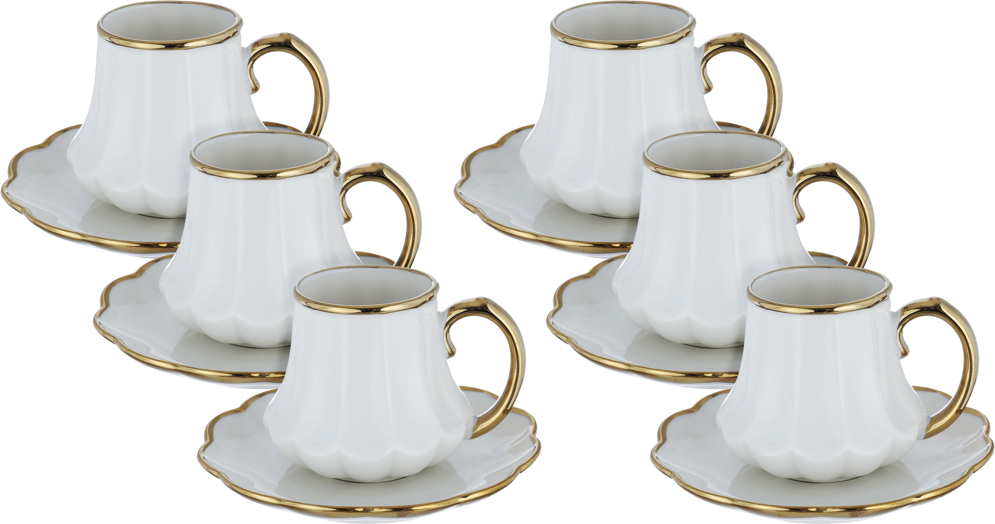 Al Saif Gallery porcelain coffee cup set, 12 pieces - white product image