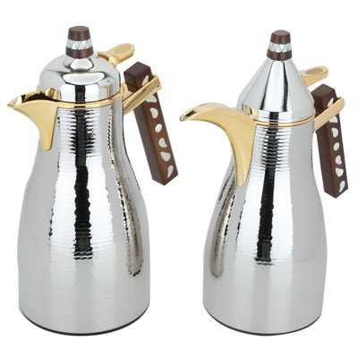 Alsaif Gallery Falwah Thermos Set, 2 Pieces, 1/1 Liter, Glass inner container, Stainless Steel Body - Silver product image 3