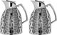 Al Saif Gallery Andalusia thermos set, 0.75/1 liter, Islamic inscription, glass inner shell, plastic outer shell - black and silver product image 1