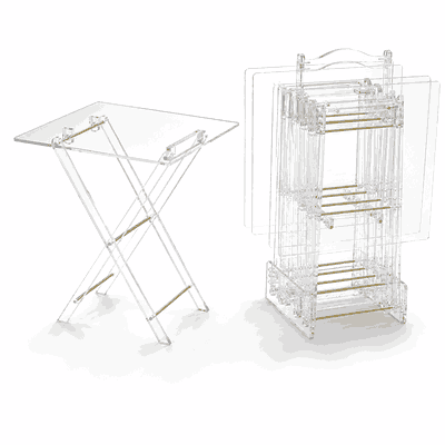 طقم طاولات اكرايلك، 4 قطع - شفاف ذهبي product image 3