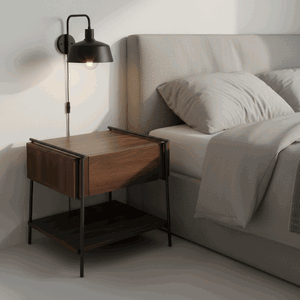 كومدينه خشب ام دي اف، 50×50×47.10 سم، 1 درج و رف - بني غامق product image 2