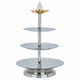 Al Saif Gallery steel dessert serving stand, 15 x 15 x 22 cm, circular, 3 levels, rose-shaped stand, gold-silver product image 1
