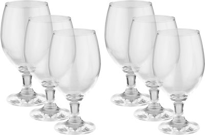 طقم كاسات زجاج باشابتشي، 6 قطع، 400 مل - شفاف product image 1