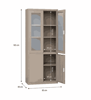 دولاب ملفات معدن، 185×85×40 سم - بيج product image 2