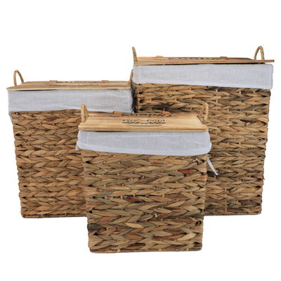Al Saif Gallery Wicker Baskets Set, 43x34x51 / 40x30x44 / 38x26x36 cm, 3 Pieces - Brown product image 1
