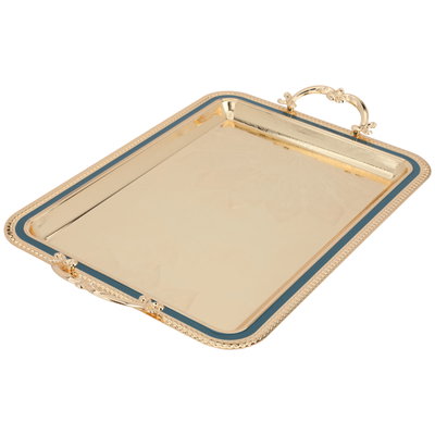 Al Saif Gallery Steel Serving Trays , 44 X 32 X 2 Cm - Gold product image 1