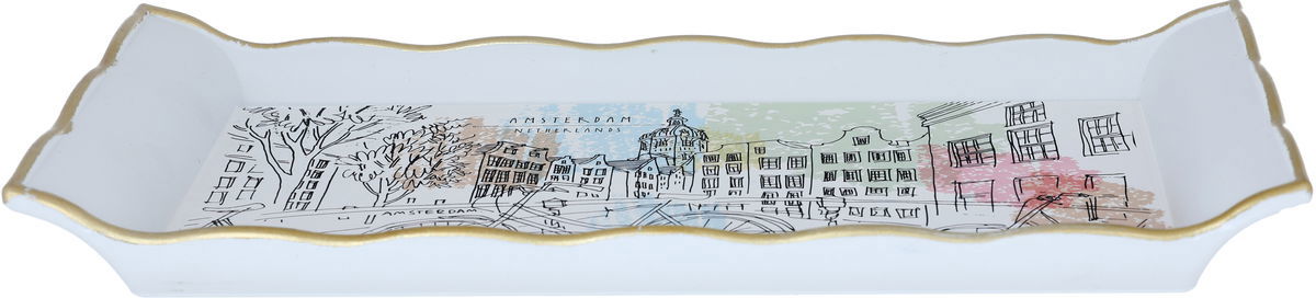 Al Saif Gallery plastic serving tray, 29 cm, rectangle - white product image