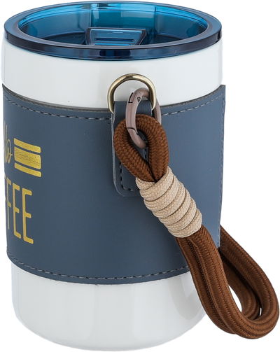 كوب حافظ للحرارة بورسلان السيف غاليري، 400 مل - أبيض أزرق product image 2