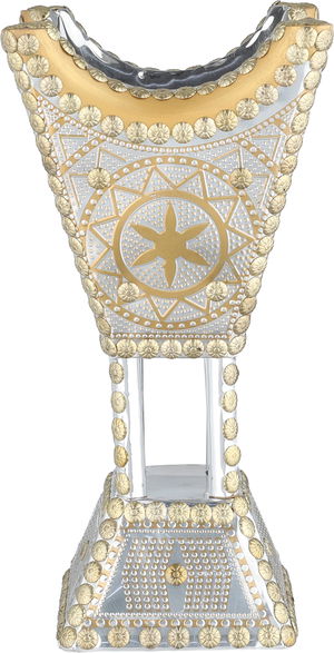 مبخرة النجم التراثي ستانلس استيل، 16x16x30 سم، قاعدة - فضي ذهبي product image 2