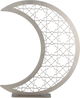 إستاند زينة بنقش إسلامي استيل، 27x6x35 سم، شكل هلال - بيج product image 1