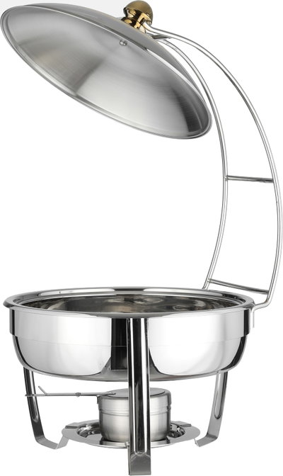 Bohara Steel Food Warmer, 4 Litres, Deep Round, Base, Hanger - Silver Gold product image 3