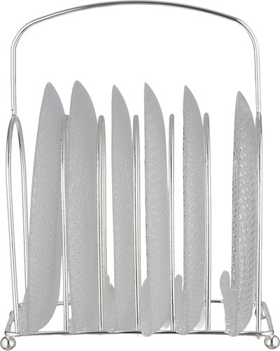 طقم صحون زجاج السيف غاليري، 6 قطع، مع ستاند، منقوش - فضي شفاف product image 3