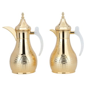 Al Saif Gallery Heila Thermos Set, 1.2/1.2 L, 2 Pieces, Steel Inner Case, Crystal Hand - Gold product image 2