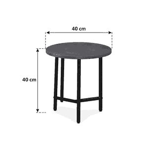 طقم طاولات خشب MDF و معدن، 3 قطع - رمادى اسود product image 2