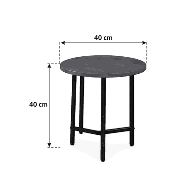 طقم طاولات خشب MDF و معدن، 3 قطع - رمادى اسود product image 2
