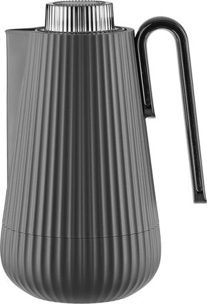 ترمس سمو جلوري، 0.7 لتر، يد نيكل، الخامة الداخلية زجاج، ضغاط - رمادي غامق اسود لامع product image