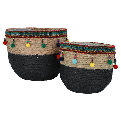 Al Saif Gallery Wicker Basket Set, Round - Brown product image 1