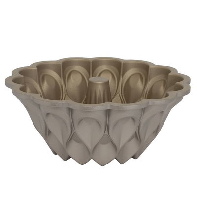 Rocky Aluminum Cake Mold, 25.8x25.8x10 cm, Rose - Dark Gold product image 2