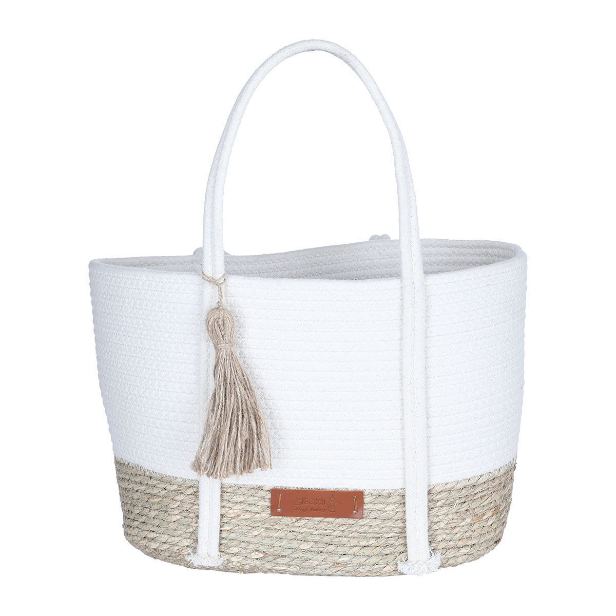 Al Saif Gallery wicker thermos bag, 40 x 30 cm - white beige product image 1