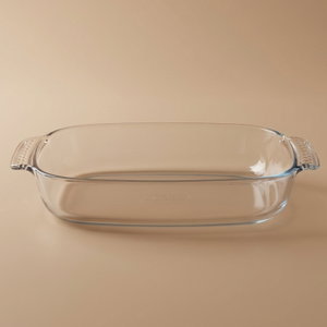 Pyrex Glass Oven Tray, 2.7 L, 35 x 23 x 6 cm, with Handle - Clear product image