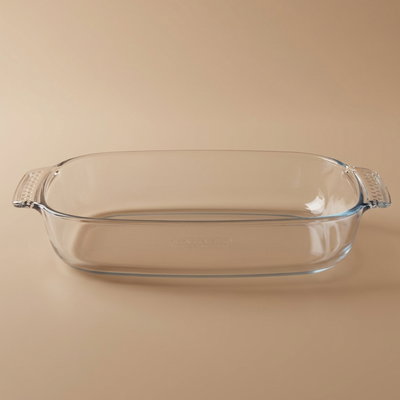 صينية فرن زجاج بيركس، 2.7 لتر، 35×23×6 سم، بمقبض - شفاف product image 1