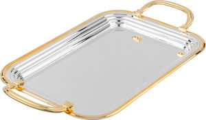 AlSaif Gallery Steel Tray set, 3 Pieces - Silver Gold product image 2