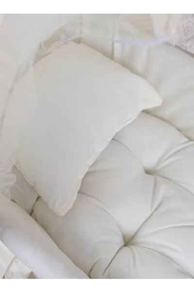 سرير موسى قابل للطي فان مومنت، 76×42×76 سم، حامل خشب - ابيض بيج product image 5