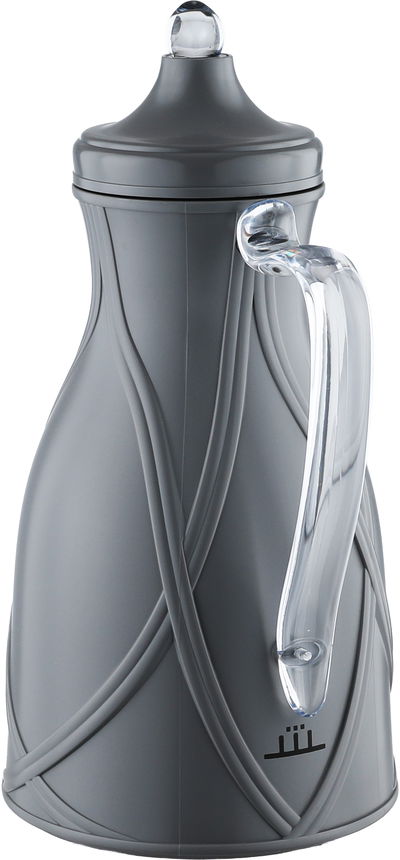 طقم ترامس طيف السيف غاليري، 0.7 / 1 لتر، 2 قطعة، خامة داخلية زجاج، يد شفاف، غطاء ضغاط - رمادي غامق product image 7